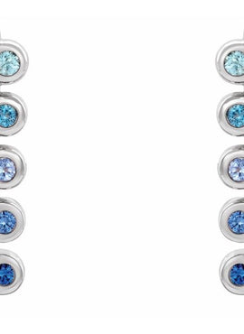 14K White Gold 1/3 CTW Natural Diamond Bezel-Set Bar Earrings