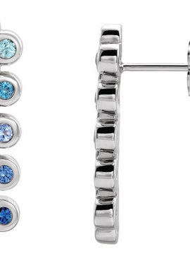 14K White Gold 1/3 CTW Natural Diamond Bezel-Set Bar Earrings