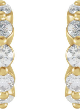 14K White Gold 1 3/8 CTW Natural Diamond 16.5 mm Hoop Earrings