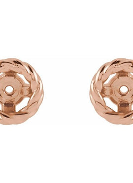 14K White Gold Rope Earring Jackets