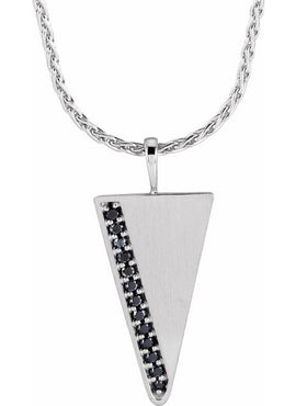 14K White Gold 1/6 CTW Natural Black Diamond Triangle 24