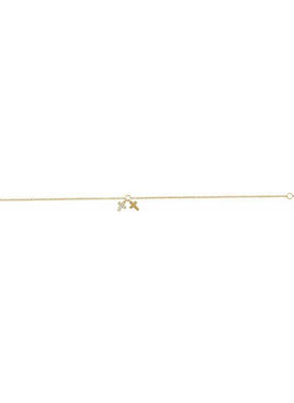 14K White Gold .03 CTW Natural Diamond Cross 6 1/2-7 1/2