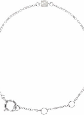 14K White Gold Imitation Mozambique Garnet Youth Birthstone 4 1/2-5 1/2