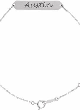 14K White Gold Geometric 7-8