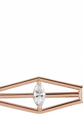 14K White Gold 1/6 CT Natural Diamond Geometric 16