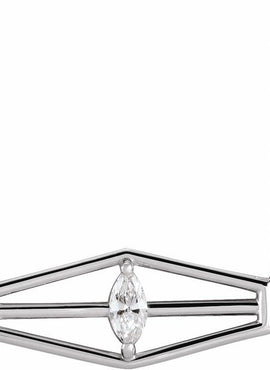 14K White Gold 1/6 CT Natural Diamond Geometric 16