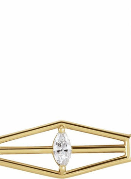 14K White Gold 1/6 CT Natural Diamond Geometric 16
