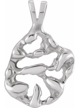 14K White Gold Nugget Pendant