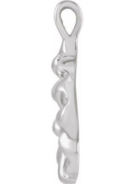 14K White Gold Nugget Pendant