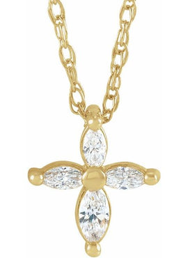 Sterling Silver 1/6 CTW Natural Diamond Cross Pendant