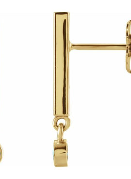 14K White Gold 1/8 CTW Natural Diamond Bar Earrings