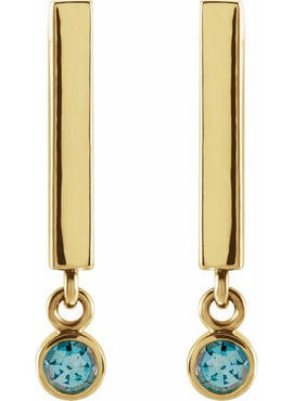 14K White Gold 1/8 CTW Natural Diamond Bar Earrings