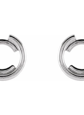 14K White Gold Circular Drop Earrings