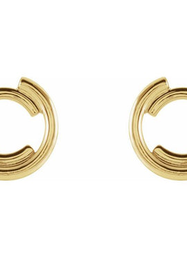 14K White Gold Circular Drop Earrings
