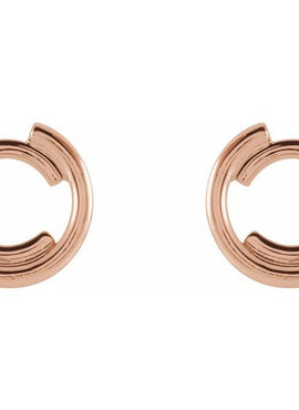 14K White Gold Circular Drop Earrings