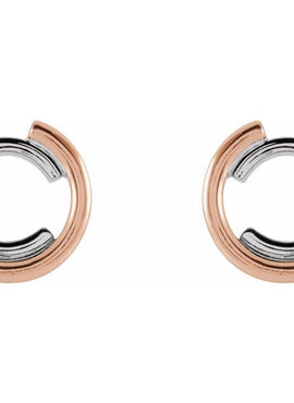 14K White Gold Circular Drop Earrings