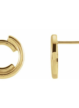 14K White Gold Circular Drop Earrings