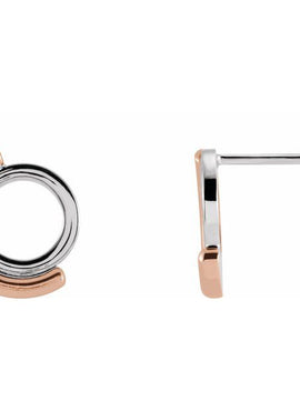 14K White Gold Circular Drop Earrings