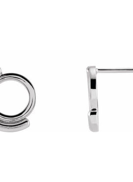 14K White Gold Circular Drop Earrings