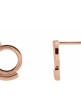 14K White Gold Circular Drop Earrings