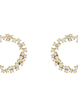 14K White Gold 3/4 CTW Natural Diamond Circle Earrings