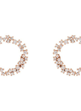 14K White Gold 3/4 CTW Natural Diamond Circle Earrings