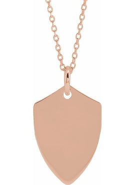 Sterling Silver Engravable Shield Pendant