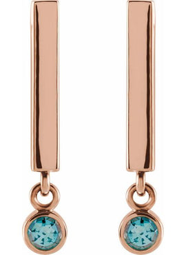 14K White Gold 1/8 CTW Natural Diamond Bar Earrings