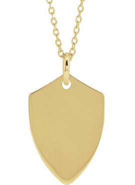 Sterling Silver Engravable Shield Pendant
