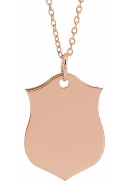 Sterling Silver Engravable Shield Pendant