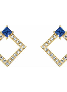 14K White Gold Natural Amethyst & 1/3 CTW Natural Diamond Earrings