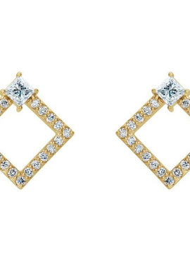 14K White Gold Natural Amethyst & 1/3 CTW Natural Diamond Earrings