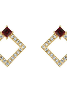 14K White Gold Natural Amethyst & 1/3 CTW Natural Diamond Earrings