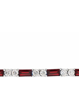 14K White Gold Natural Blue Sapphire & 1/6 CTW Natural Diamond Bar 16-18
