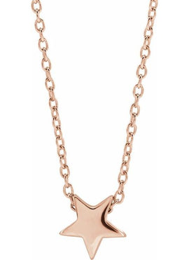 14K Rose Gold Star 16-18