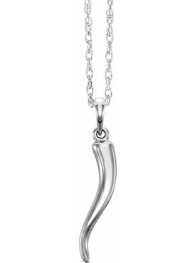 14K Yellow Gold Italian Horn Pendant