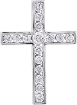 14K Rose Gold 1/3 CTW Natural Diamond Cross Pendant