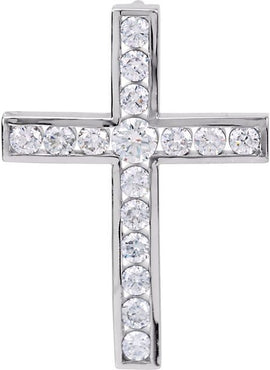 14K Rose Gold 1/3 CTW Natural Diamond Cross Pendant