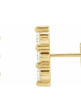 14K White Gold 1/2 CTW Natural Diamond Bar Earrings
