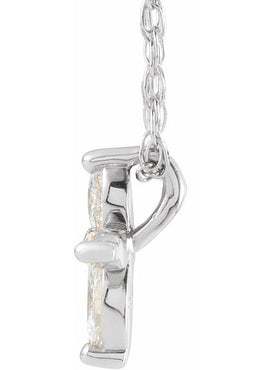 Sterling Silver 1/6 CTW Natural Diamond Cross Pendant