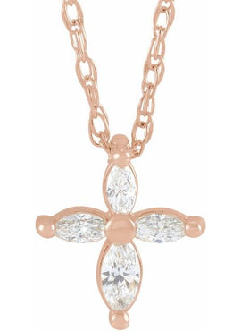 Sterling Silver 1/6 CTW Natural Diamond Cross Pendant