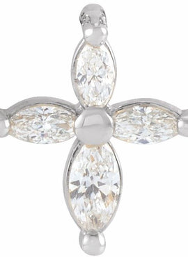 Sterling Silver 1/6 CTW Natural Diamond Cross Pendant
