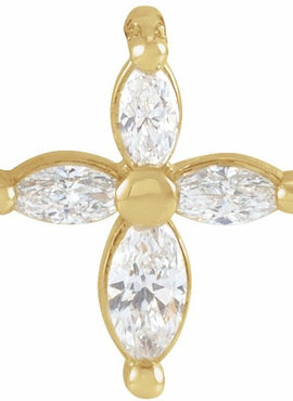 Sterling Silver 1/6 CTW Natural Diamond Cross Pendant