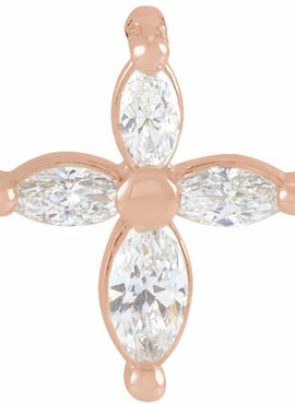 Sterling Silver 1/6 CTW Natural Diamond Cross Pendant