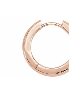 14K Rose Gold Hinged 14 mm Hoop Earrings