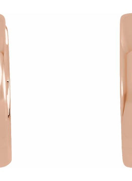 14K Rose Gold Hinged 14 mm Hoop Earrings