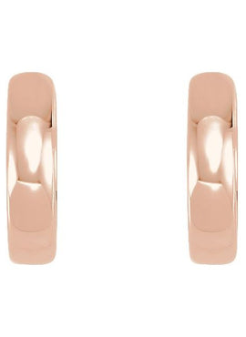 14K Rose Gold Hinged 14 mm Hoop Earrings