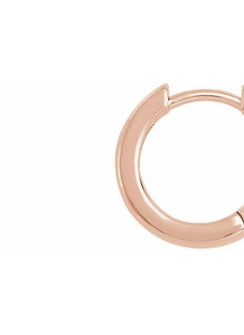 14K Rose Gold Hinged 14 mm Hoop Earrings