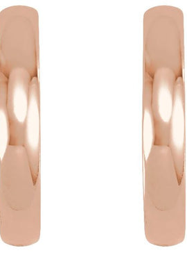 14K Rose Gold Hinged 14 mm Hoop Earrings