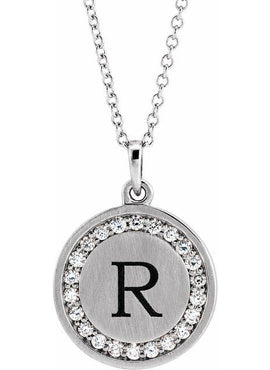 14K White Gold 1/5 CTW Natural Diamond Engravable 16-18